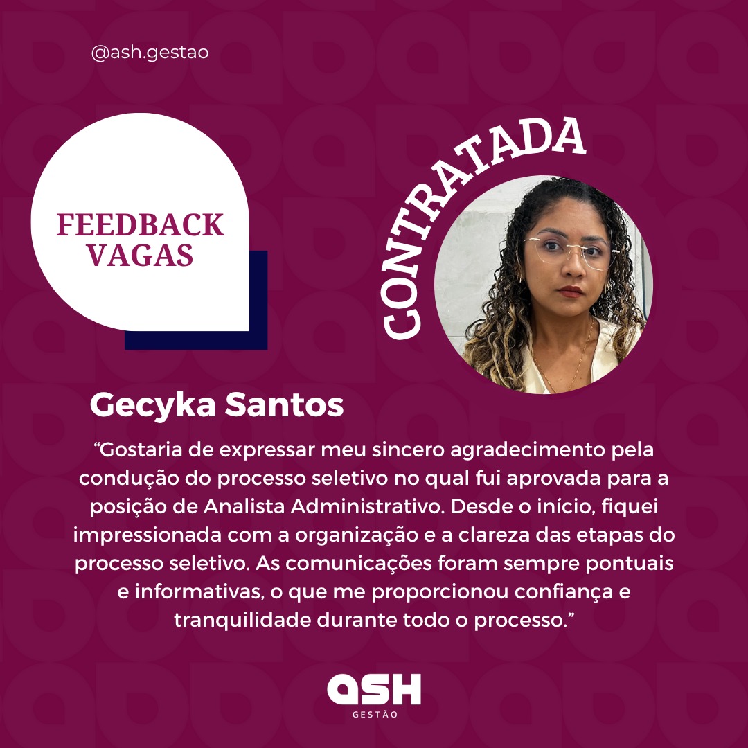 Cartão de Feedback da Gecyka Santos